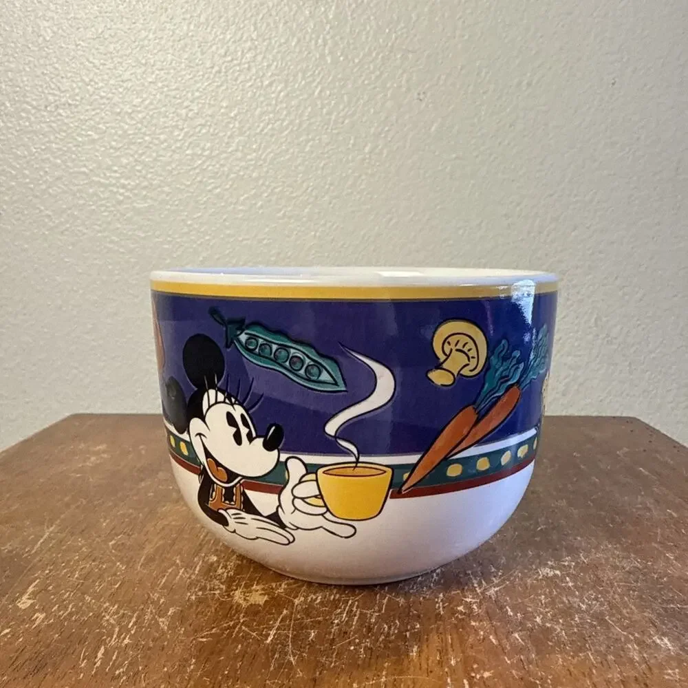 DISNEY Large Latte‎ Cup & Saucer Minnie Mouse Vegetable Soup Coffee Mug